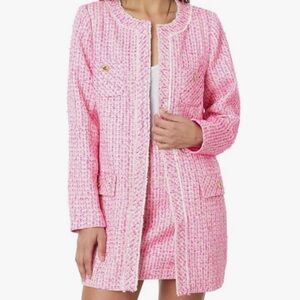 Lilly Pulitzer DASHIELLE JACKET - PINK PALMS - FANTASY TWEED